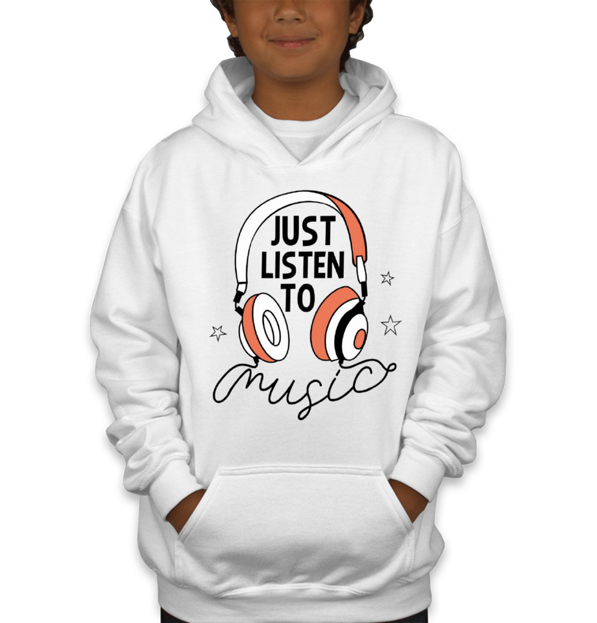 Just Listen To Music Headphone Youth Hoodie