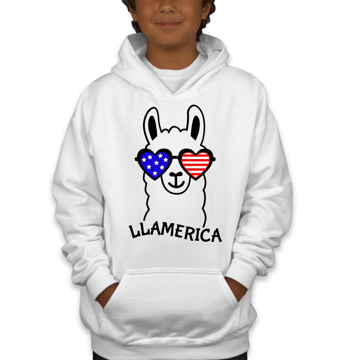 Llama America Patriotic Youth Hoodie