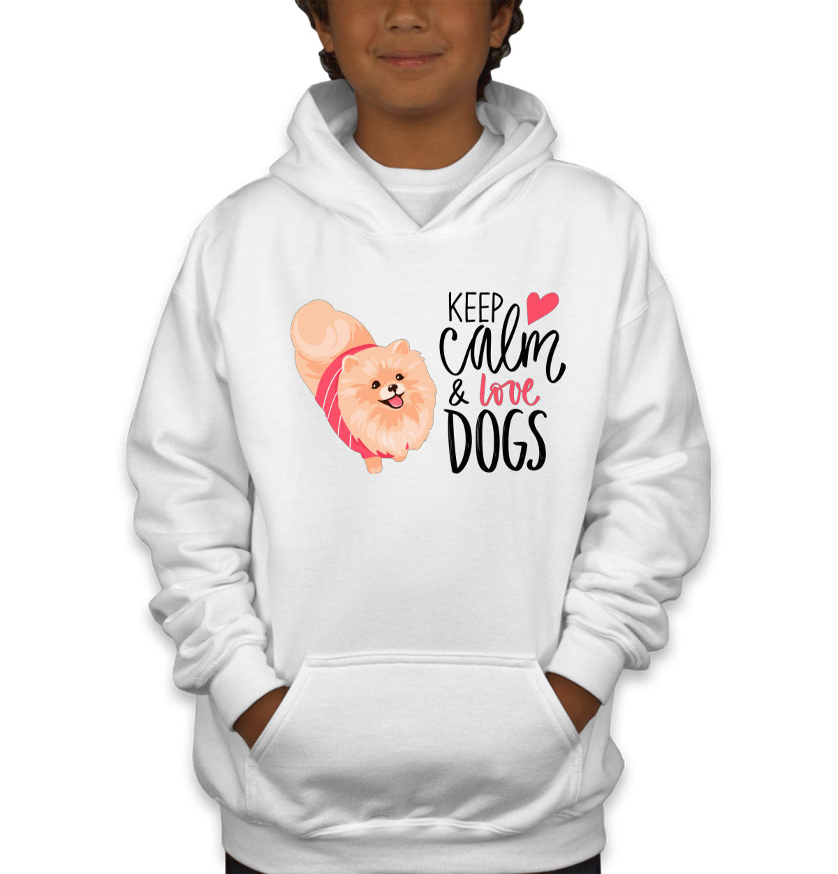 Keep Calm And Love Dogs Youth Hoodie