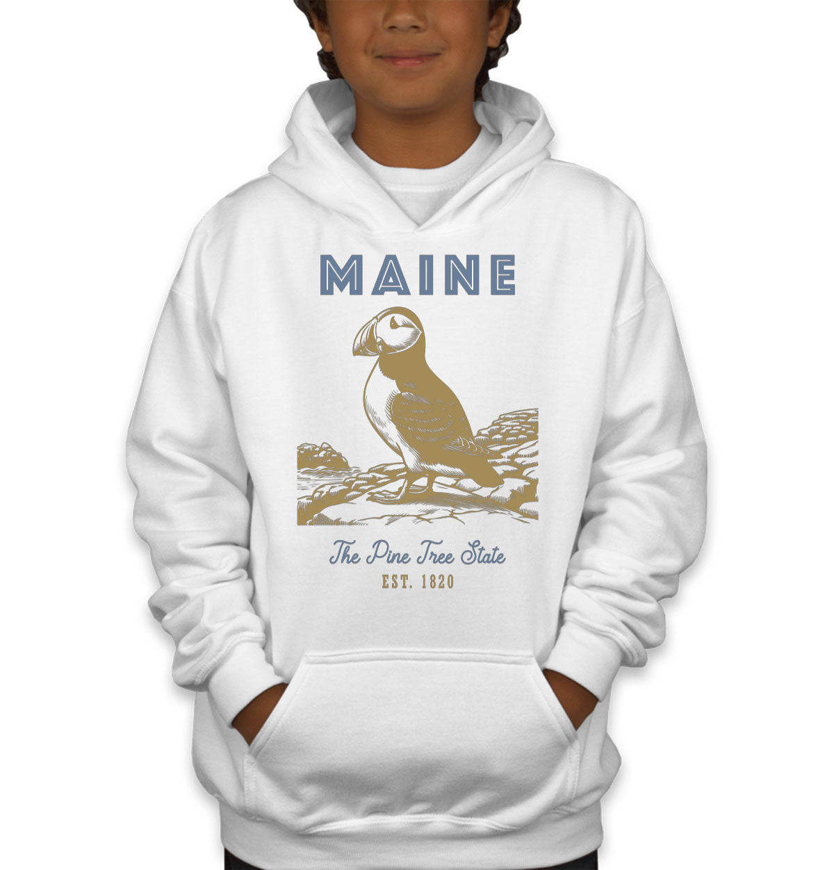 Maine State Vintage Youth Hoodie