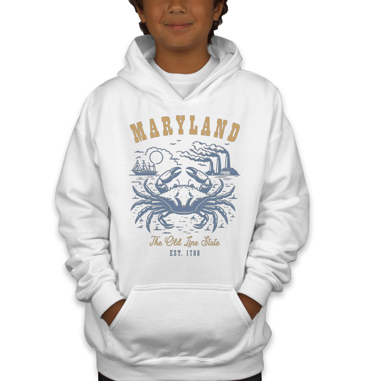Maryland State Vintage Youth Hoodie