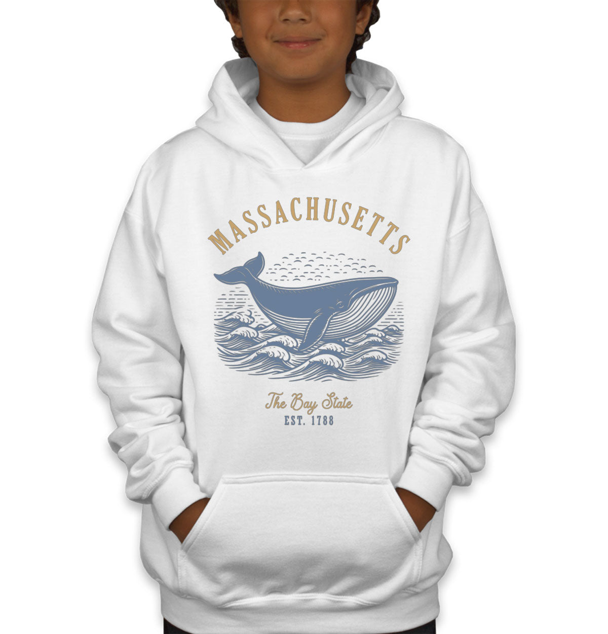 Massachusetts State Vintage Youth Hoodie