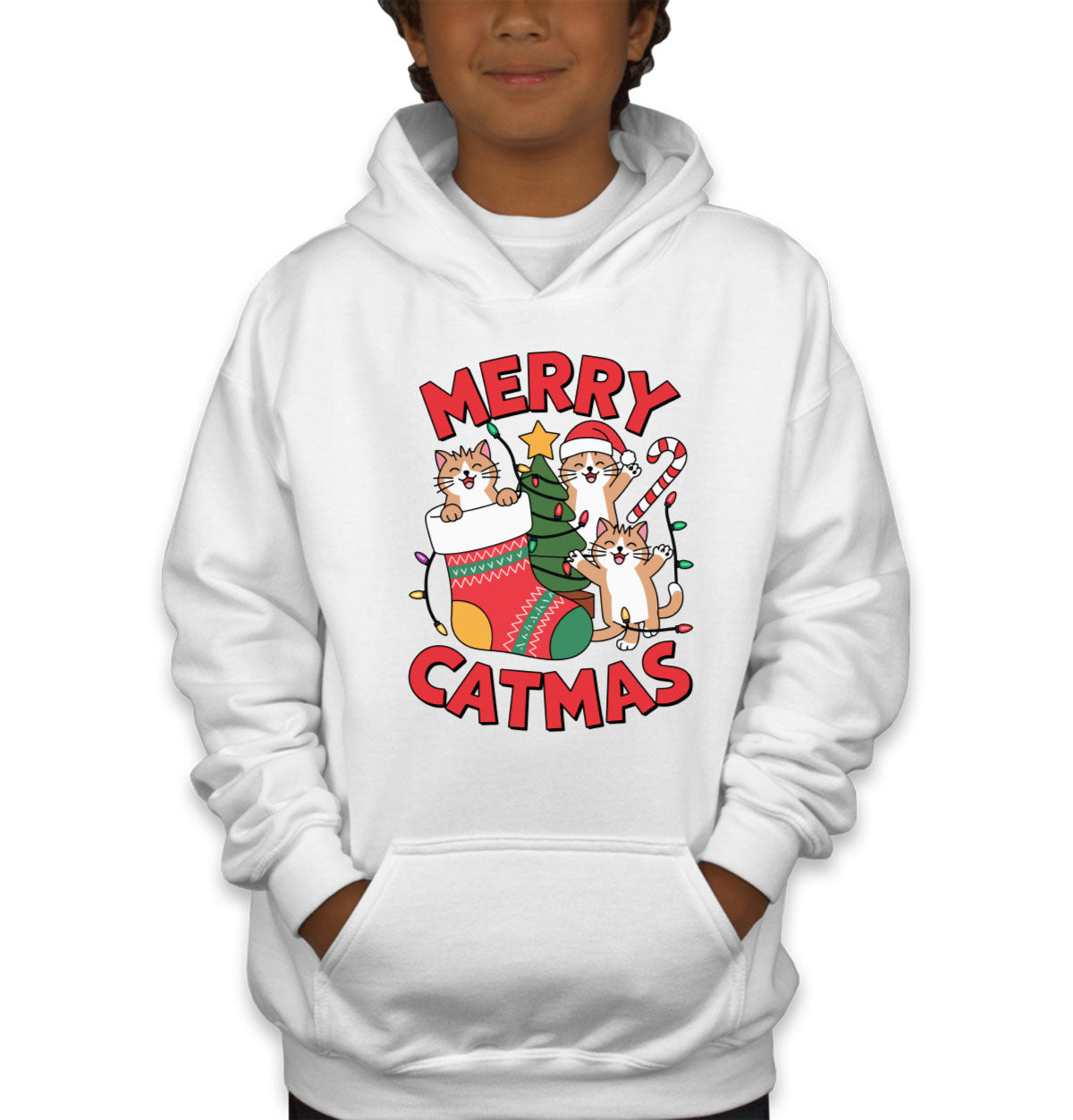 Merry Catmas Youth Hoodie