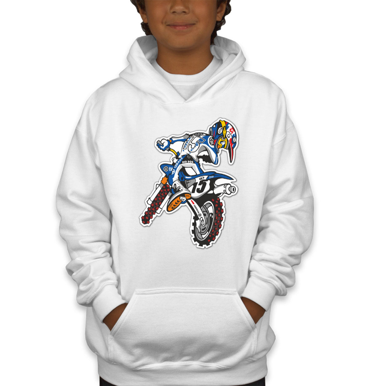 Cartoon Motorcycle Youth Hoodie