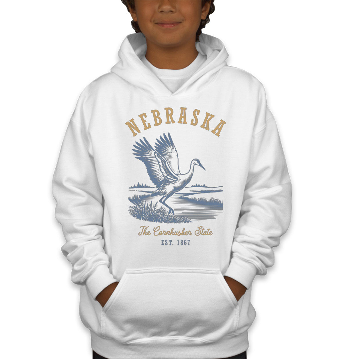Nebraska State Vintage Youth Hoodie
