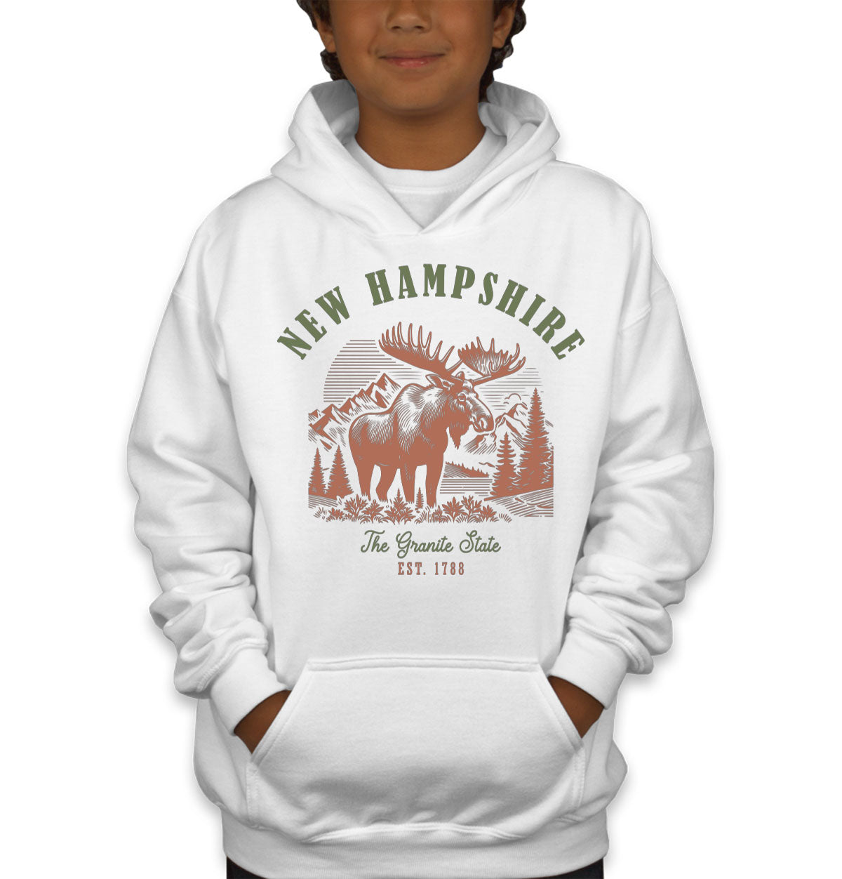 New Hampshire State Vintage Youth Hoodie