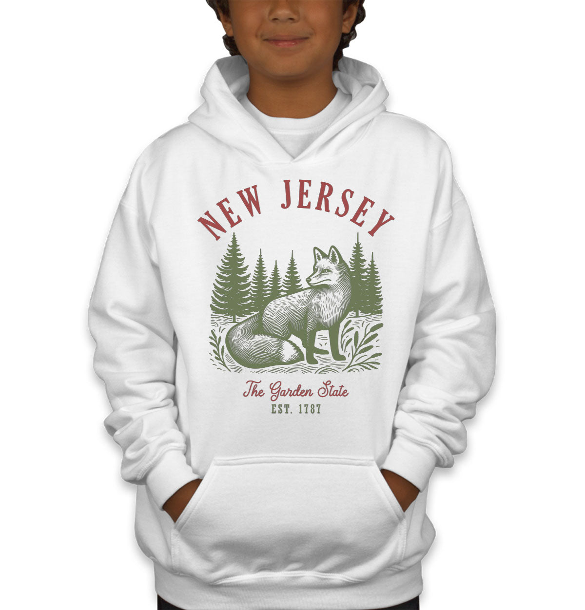 New Jersey State Vintage Youth Hoodie