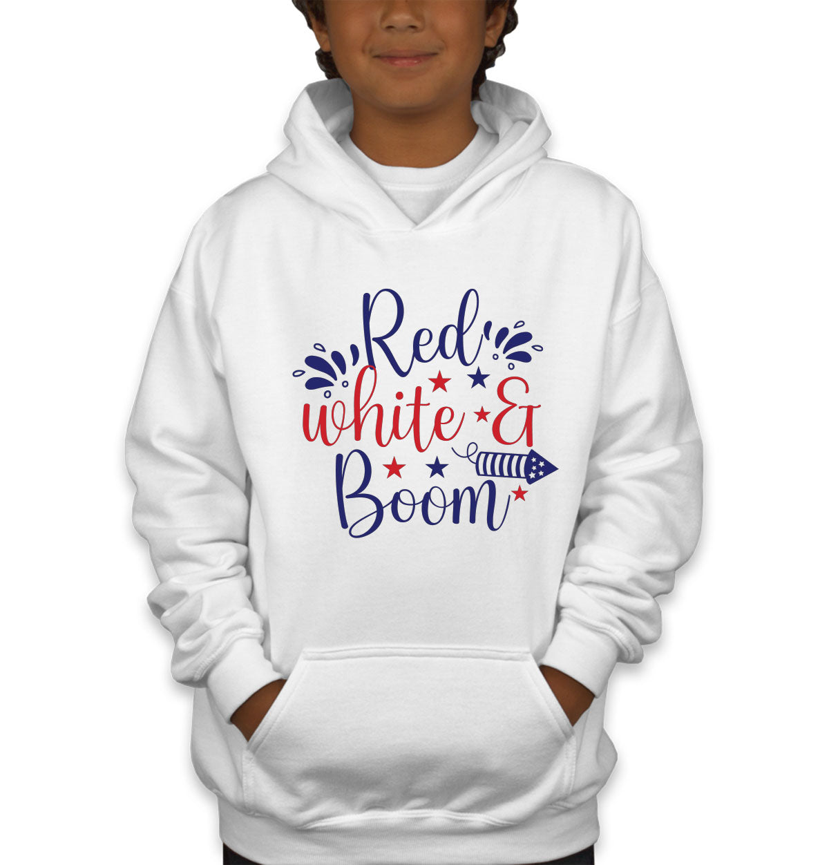 Red White And Boom Patriotic Youth Hoodie