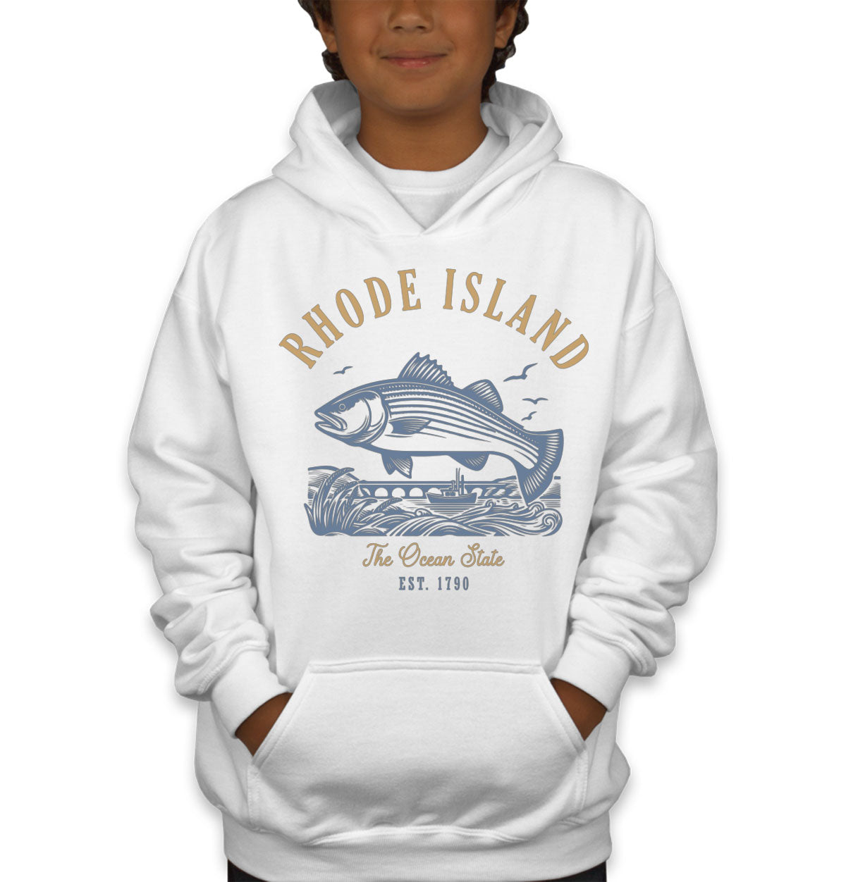 Rhode Island State Vintage Youth Hoodie
