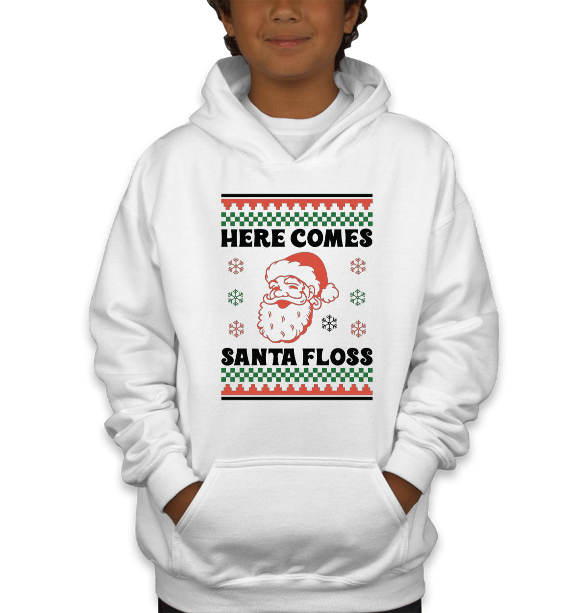 Here Comes Santa Floss Youth Hoodie