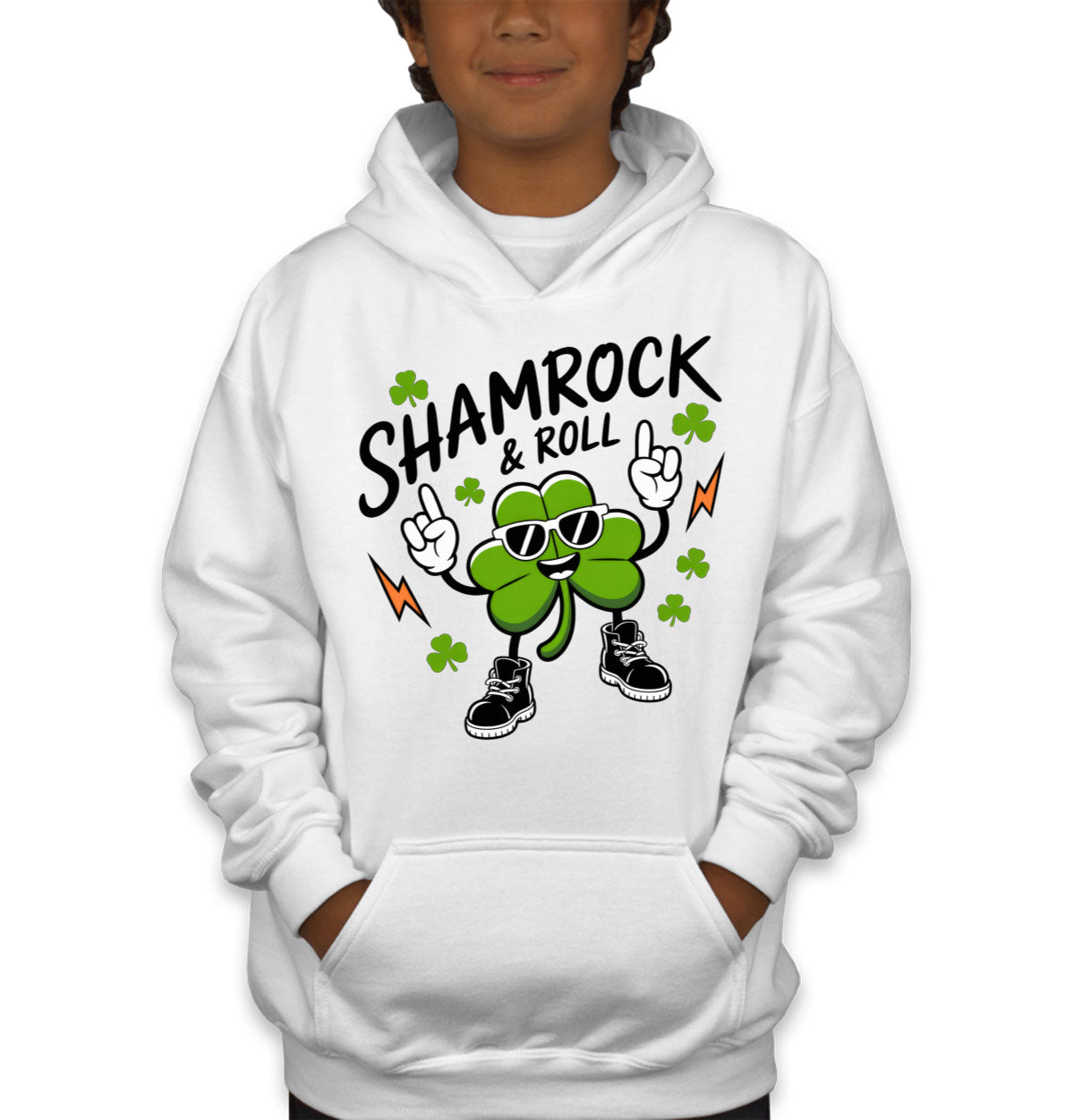 Shamrock And Roll St. Patrick's Day Youth Hoodie