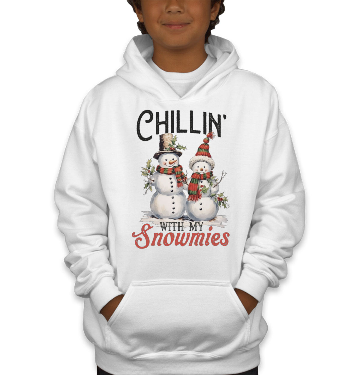 Chillin' With My Snowmies Christmas Youth Hoodie