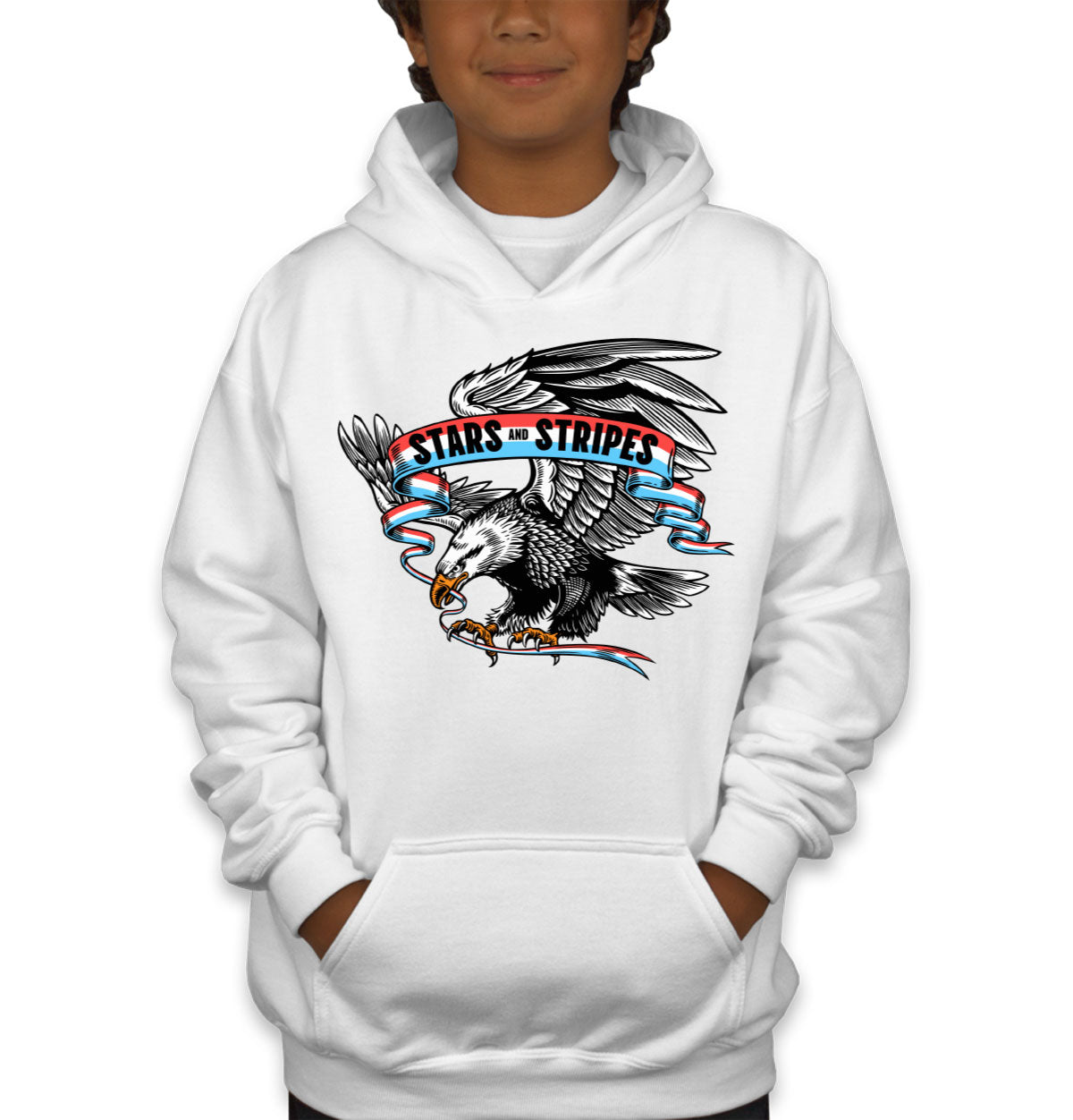 Stars And Stripes American Eagle Patriotic Youth Hoodie