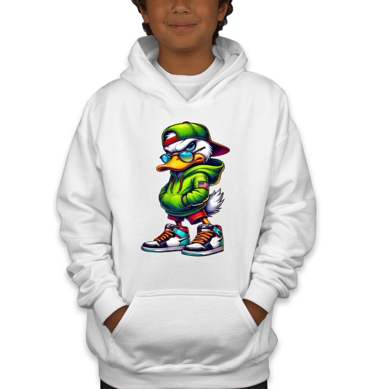 Street Duck Cartoon Youth Hoodie