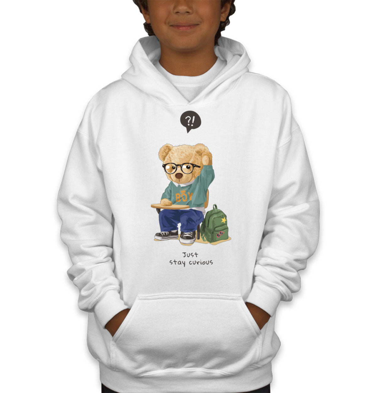 Teddy Bear Just Stay Curious Youth Hoodie