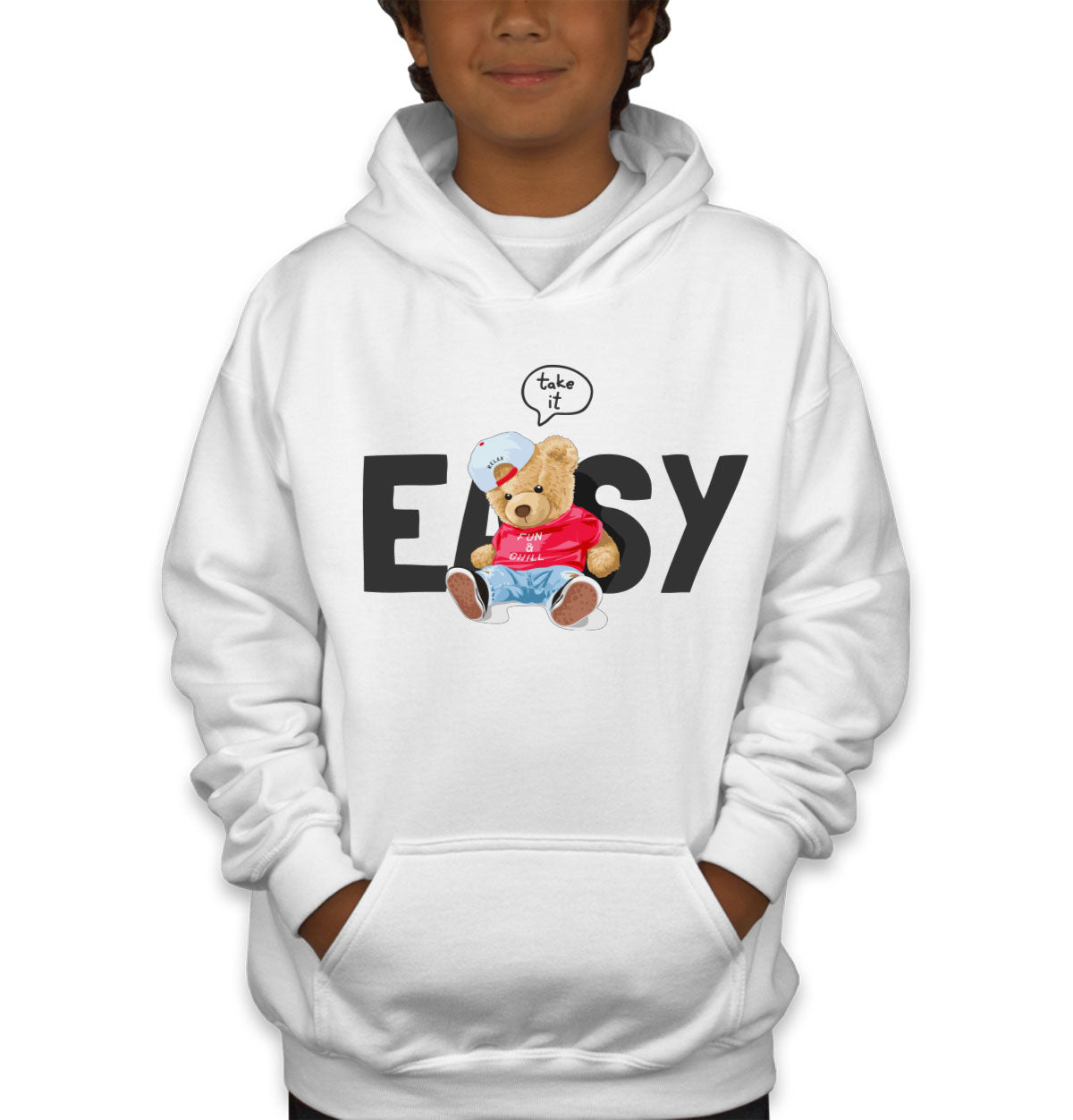 Teddy Bear Take It Easy Youth Hoodie