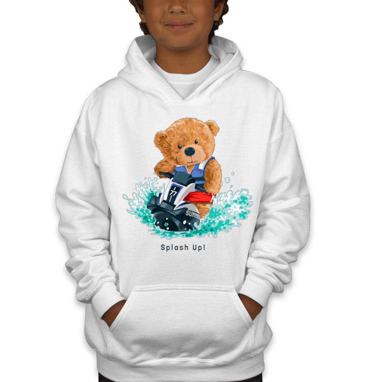 Teddy Bear Jet Ski Youth Hoodie