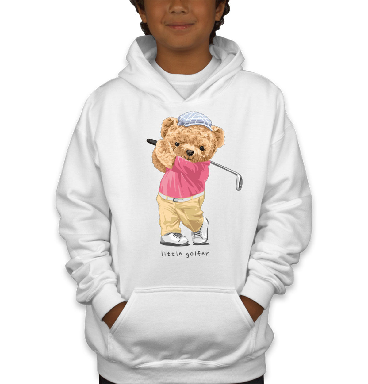 Teddy Bear Lil Golfer Youth Hoodie
