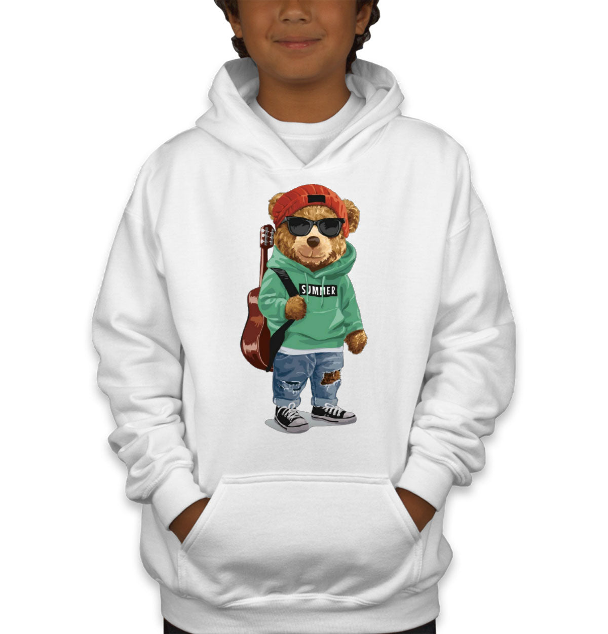 Teddy Bear Musician Youth Hoodie