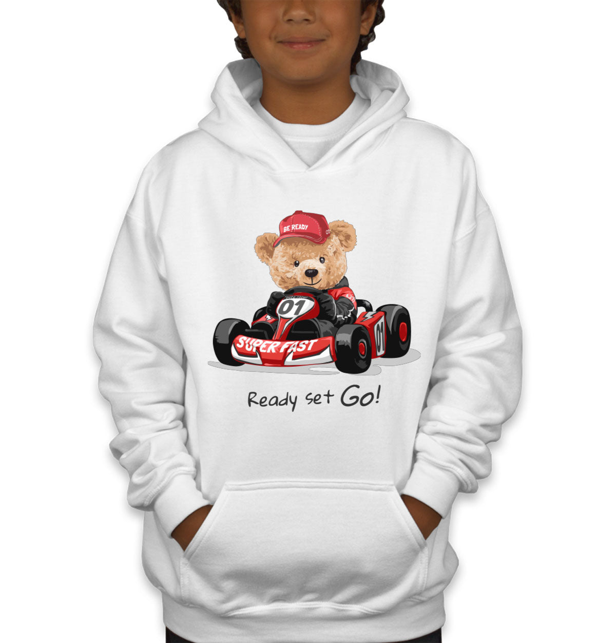 Teddy Bear Racer Youth Hoodie