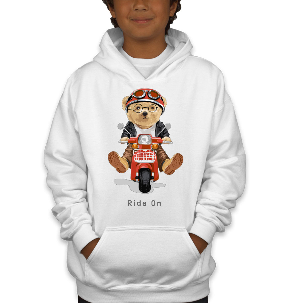 Teddy Bear Ride On Youth Hoodie