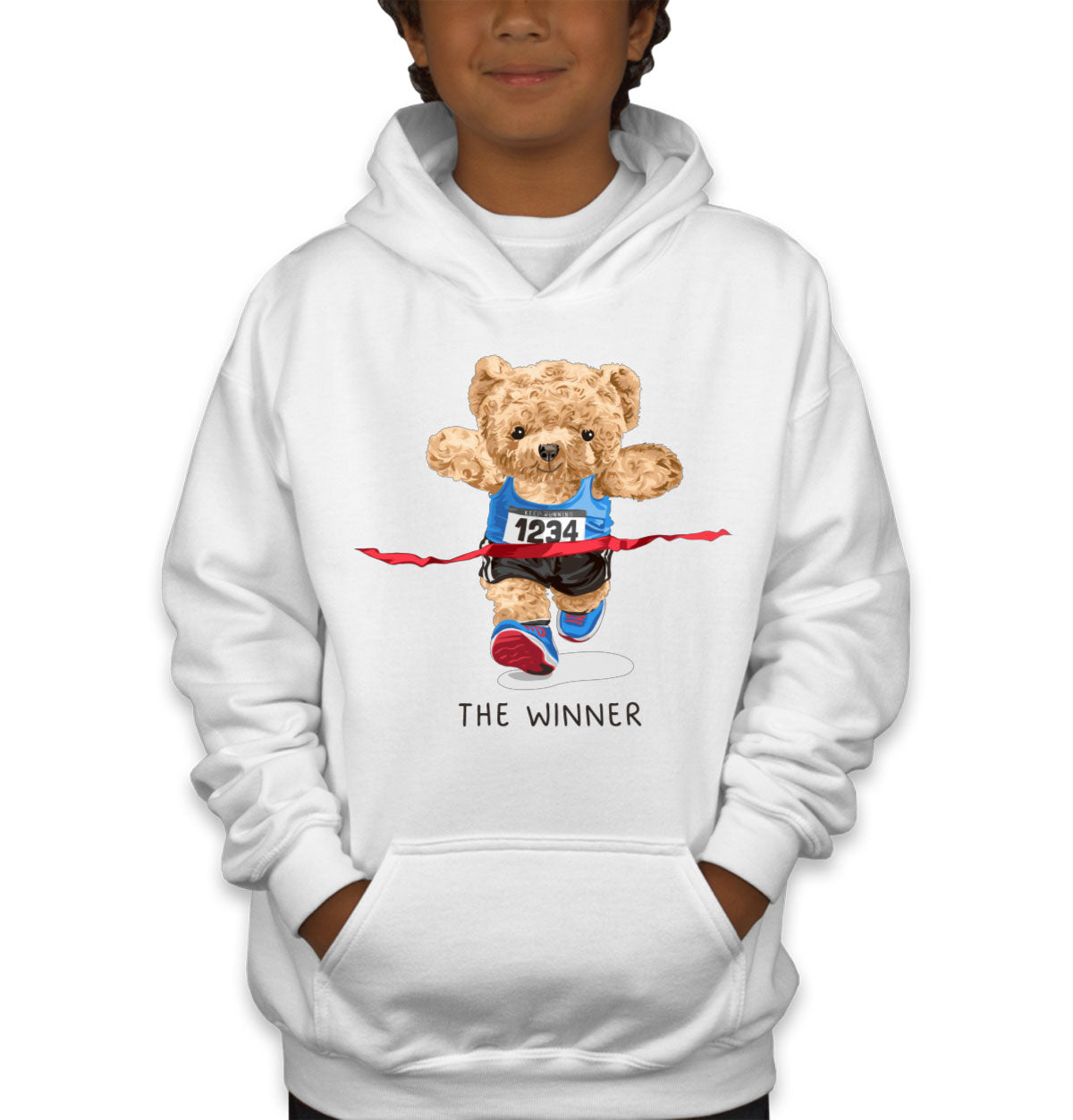Teddy Bear Runner Youth Hoodie