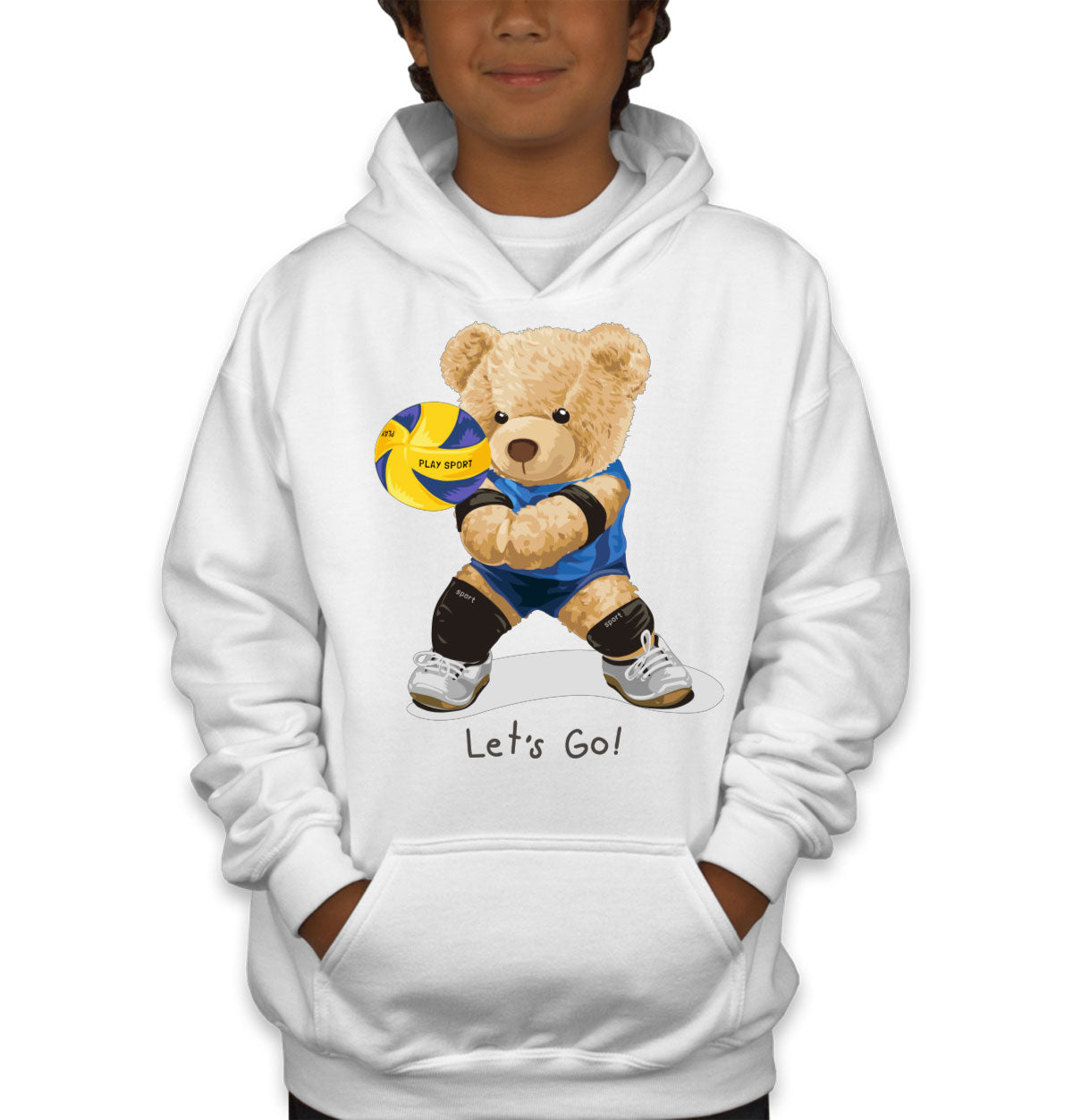 Teddy Bear Volleyball Youth Hoodie