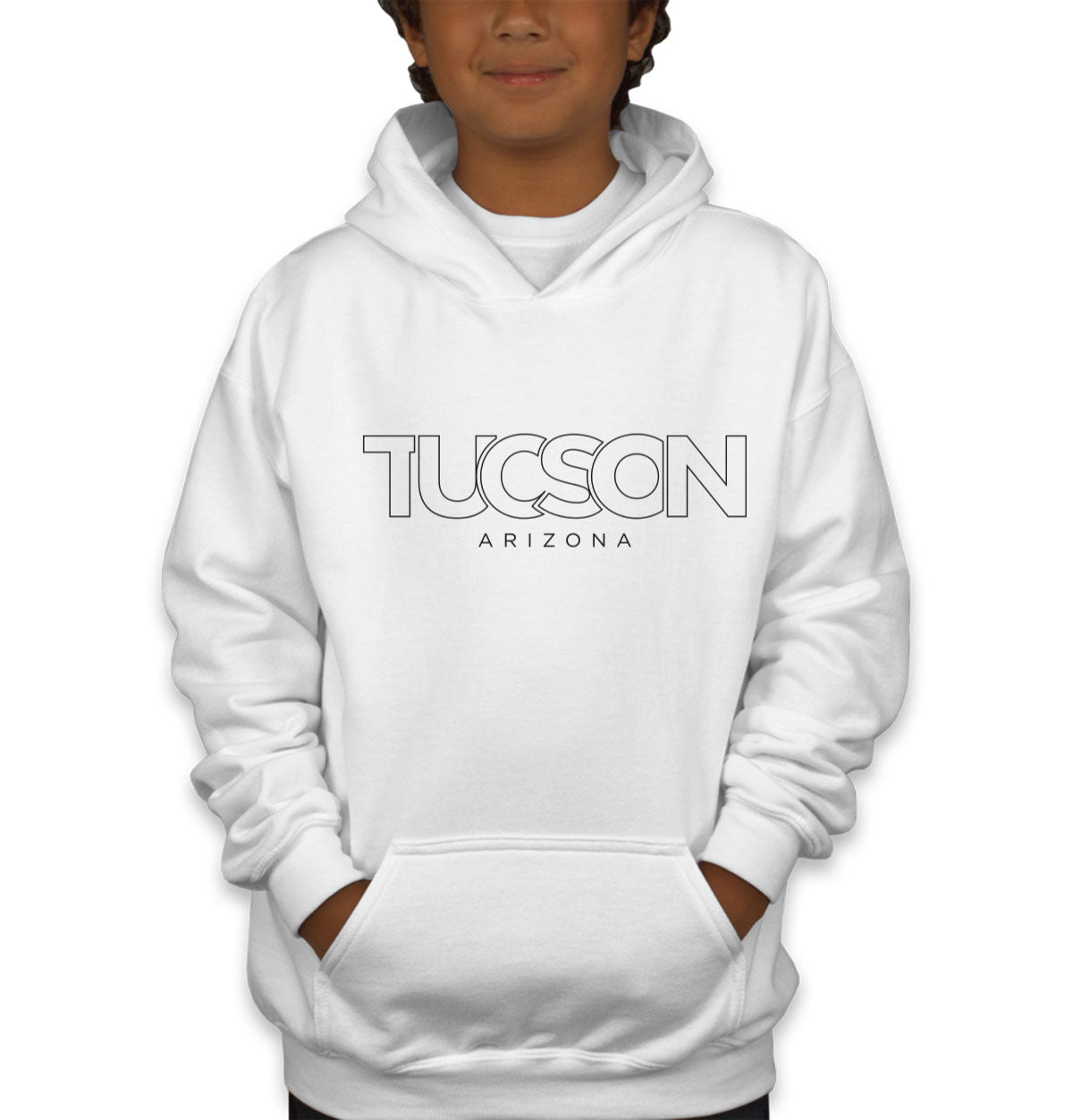 Tucson Arizona Outline Typography Youth Hoodie