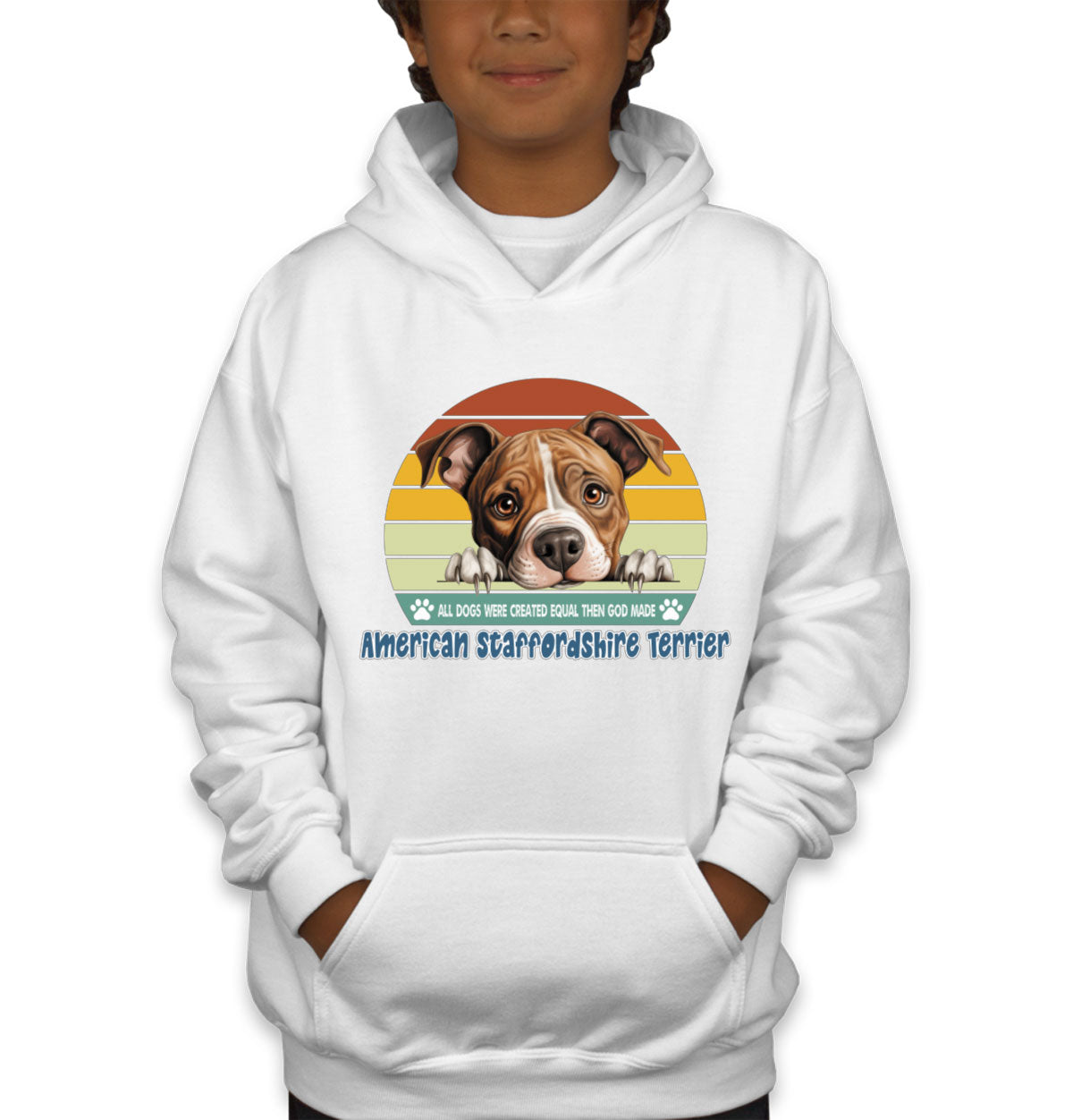 All Dogs Were Created Equal American Staffordshire Terrier Youth Hoodie