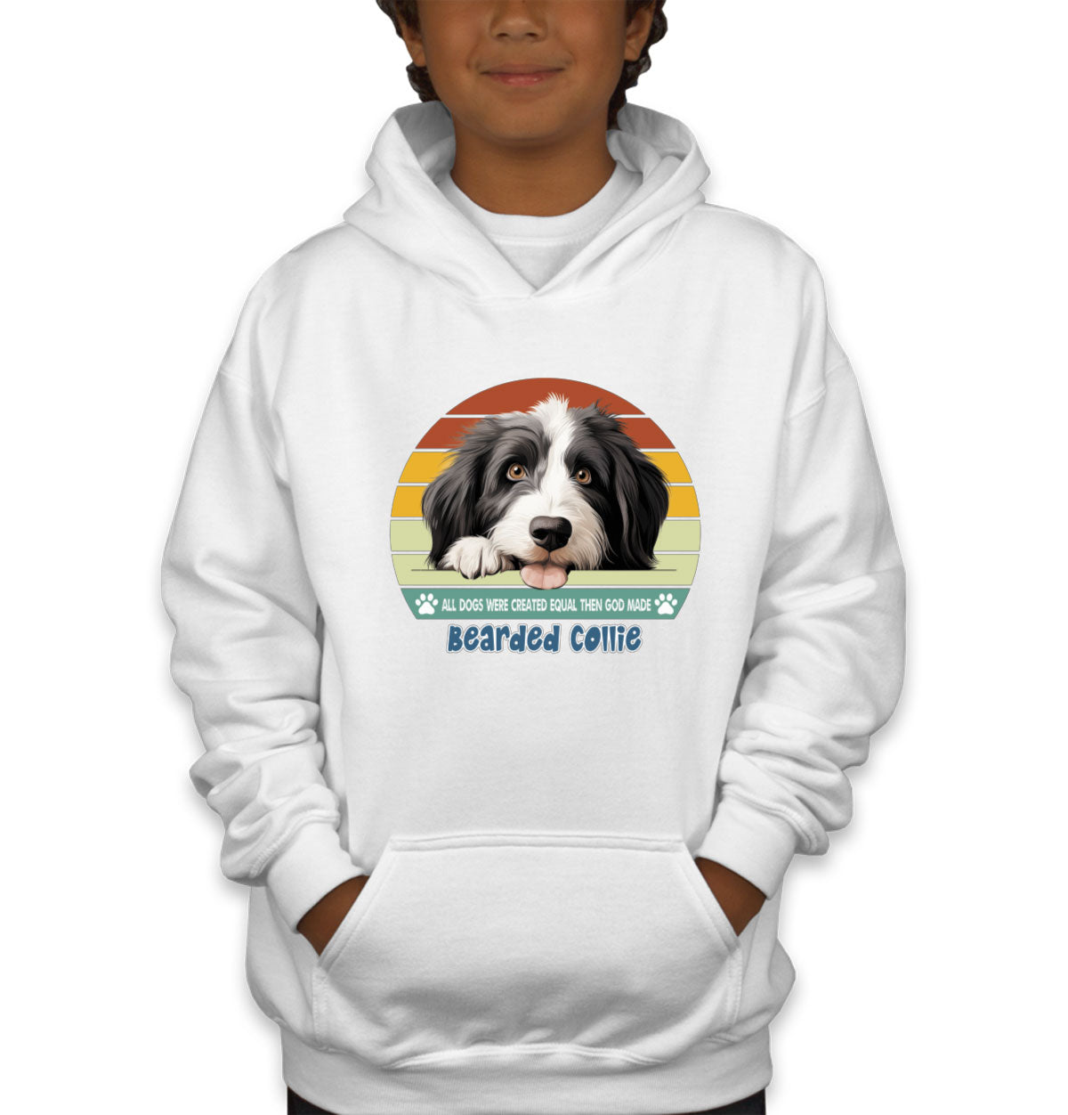 All Dogs Were Created Equal Bearded Collie Youth Hoodie