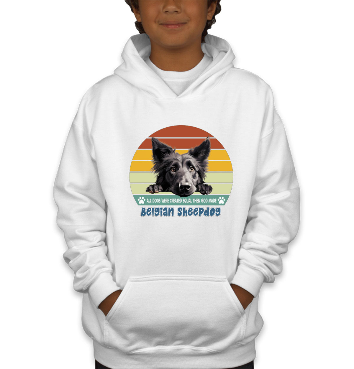 All Dogs Were Created Equal Belgian Sheepdog Youth Hoodie