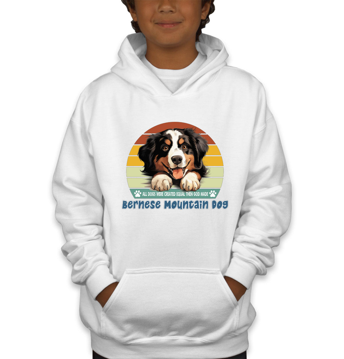 All Dogs Were Created Equal Bernese Mountain Dog Youth Hoodie