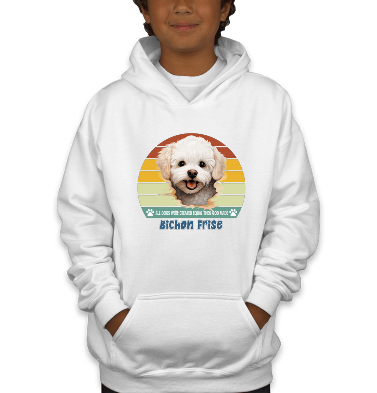 All Dogs Were Created Equal Bichon Frise Youth Hoodie