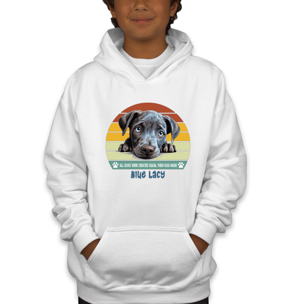 All Dogs Were Created Equal Blue Lacy Youth Hoodie