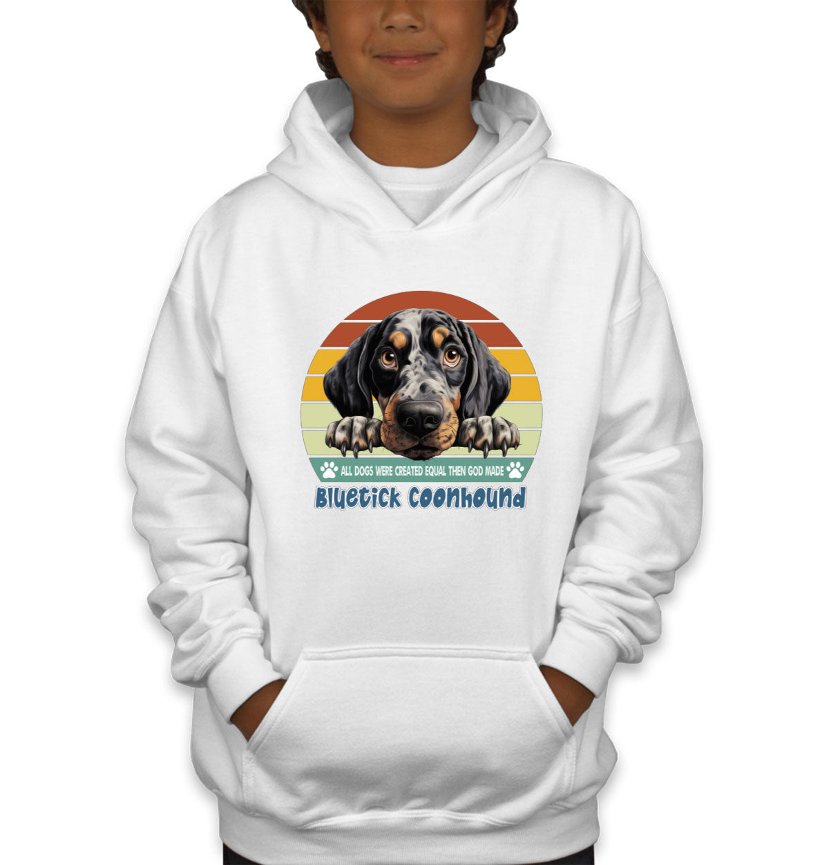 All Dogs Were Created Equal Bluetick Coonhound Youth Hoodie