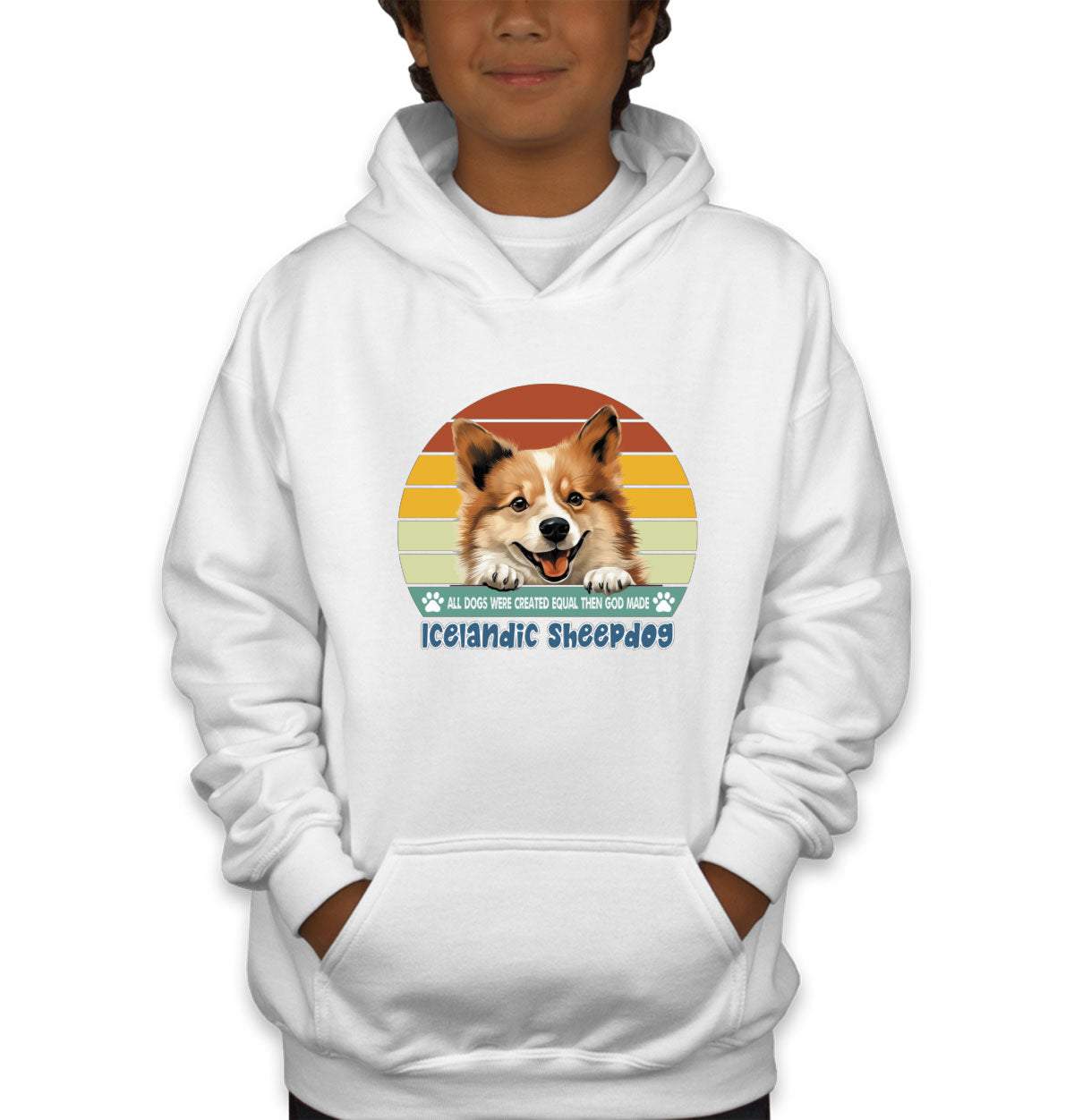 All Dogs Were Created Equal Icelandic Sheepdog Youth Hoodie