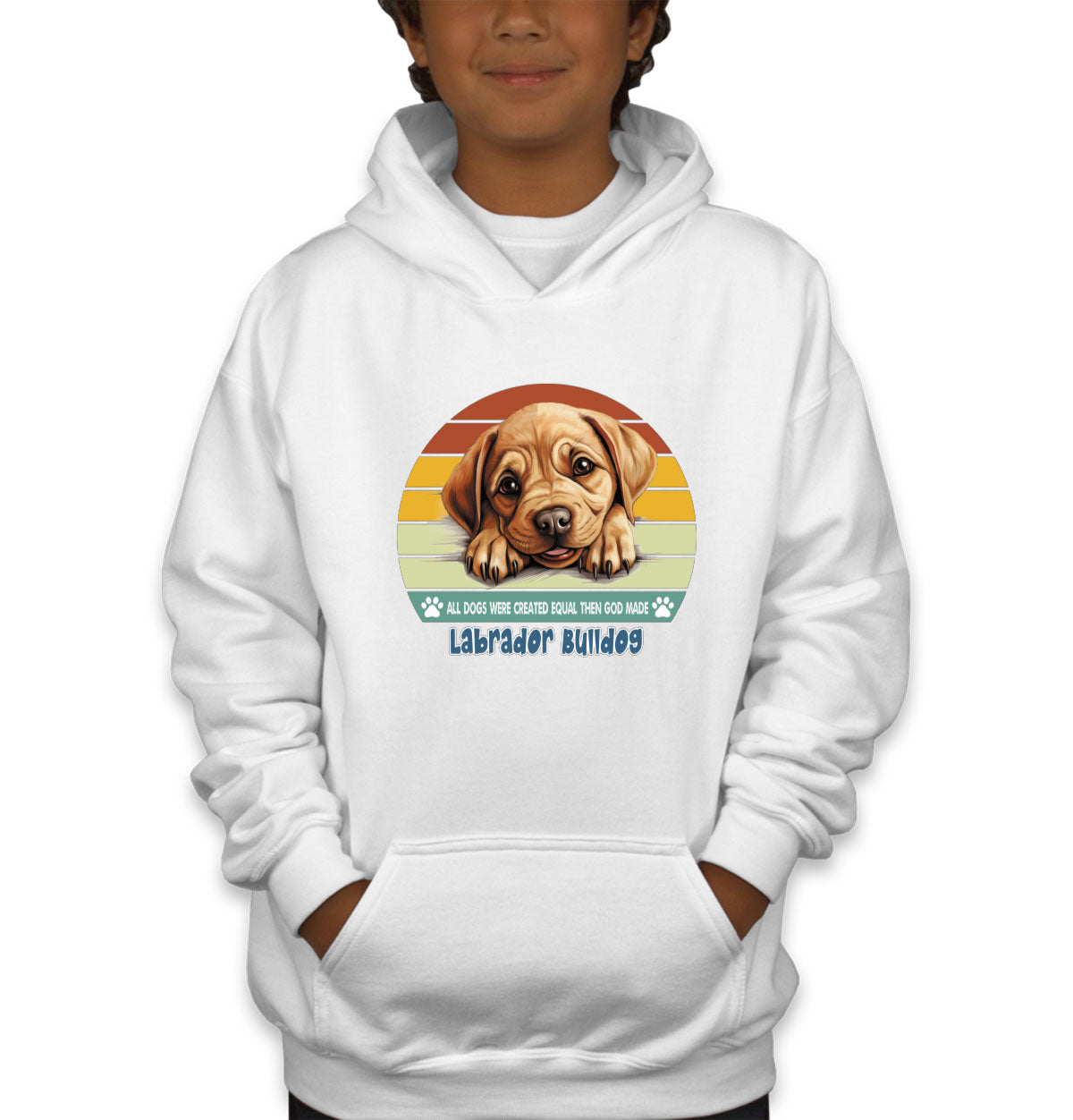 All Dogs Were Created Equal Labrador Bulldog Youth Hoodie