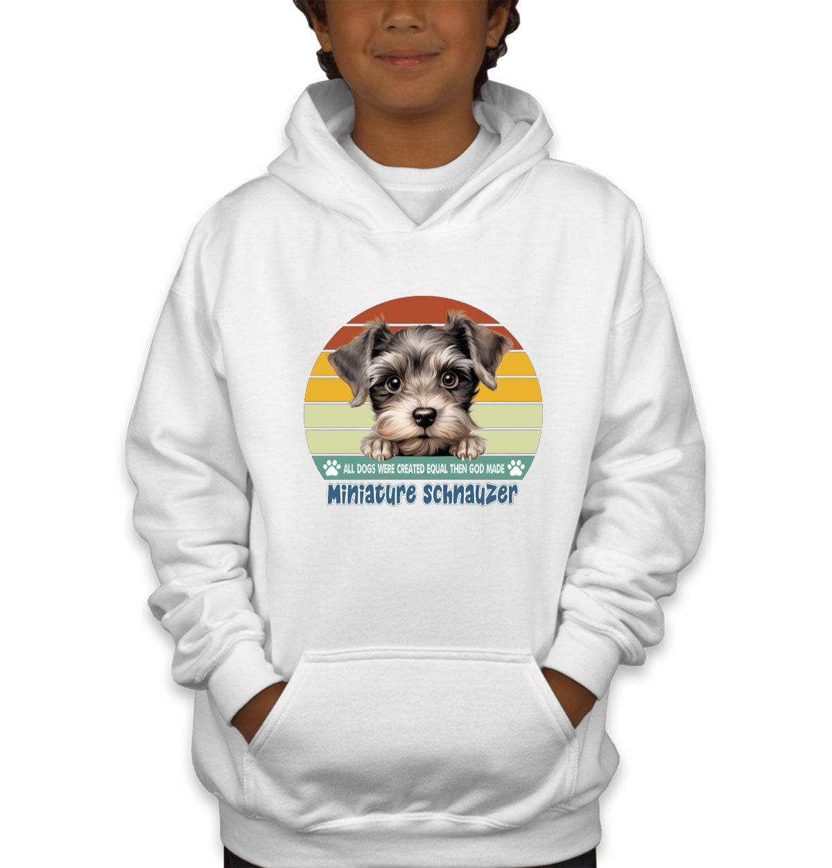 All Dogs Were Created Equal Miniature Schnauzer Youth Hoodie