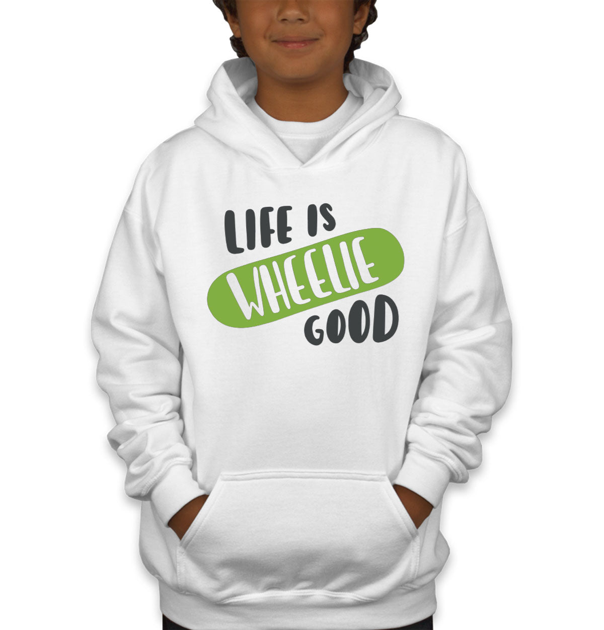 Life Is Wheelie Good Skateboard Youth Hoodie