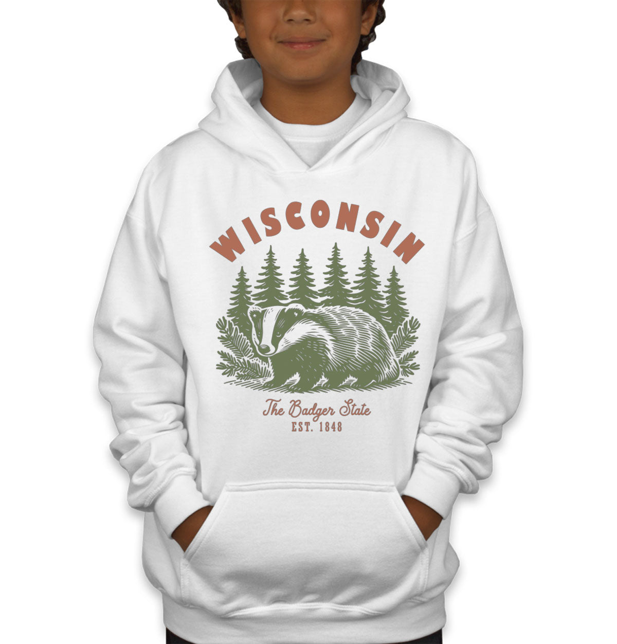 Wisconsin State Vintage Youth Hoodie