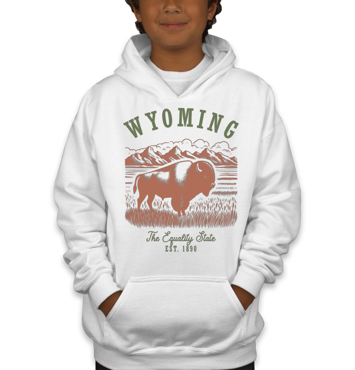 Wyoming State Vintage Youth Hoodie