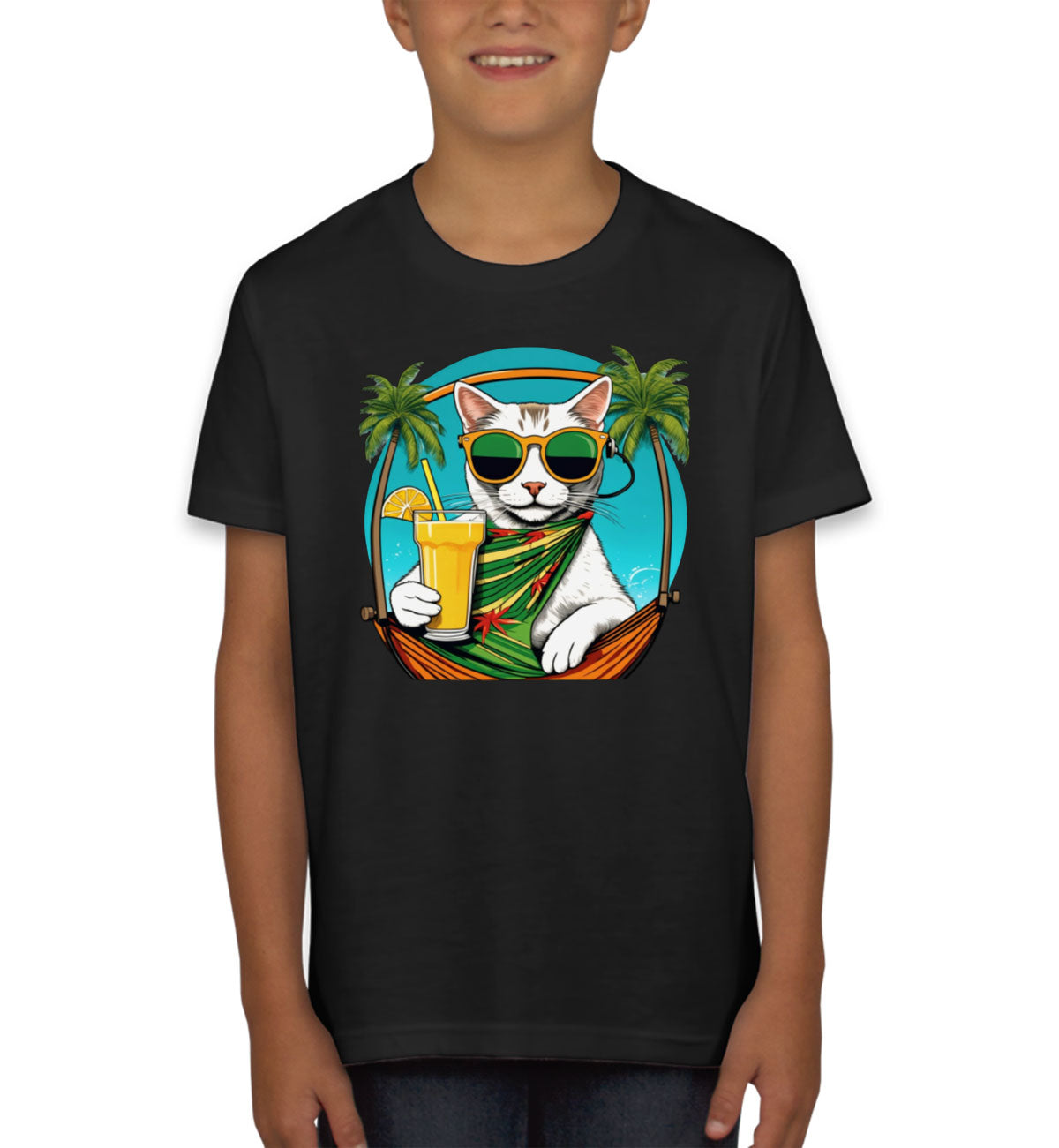 Cool Cat With Sunglasses Youth T-shirt