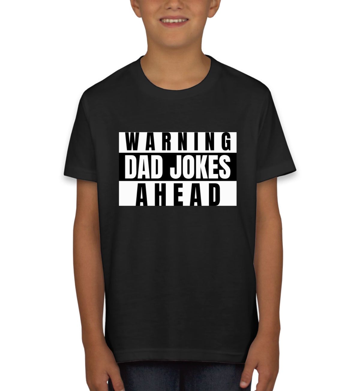 Warning Dad Jokes Ahead Youth T-shirt