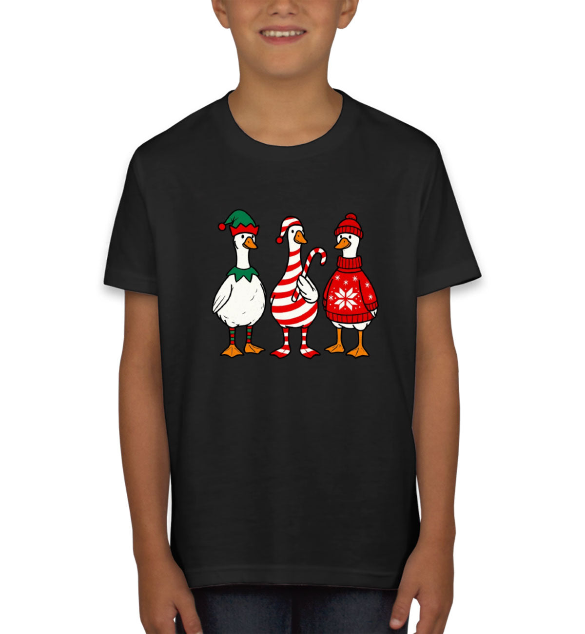 Funny Christmas Gooses Youth T-shirt