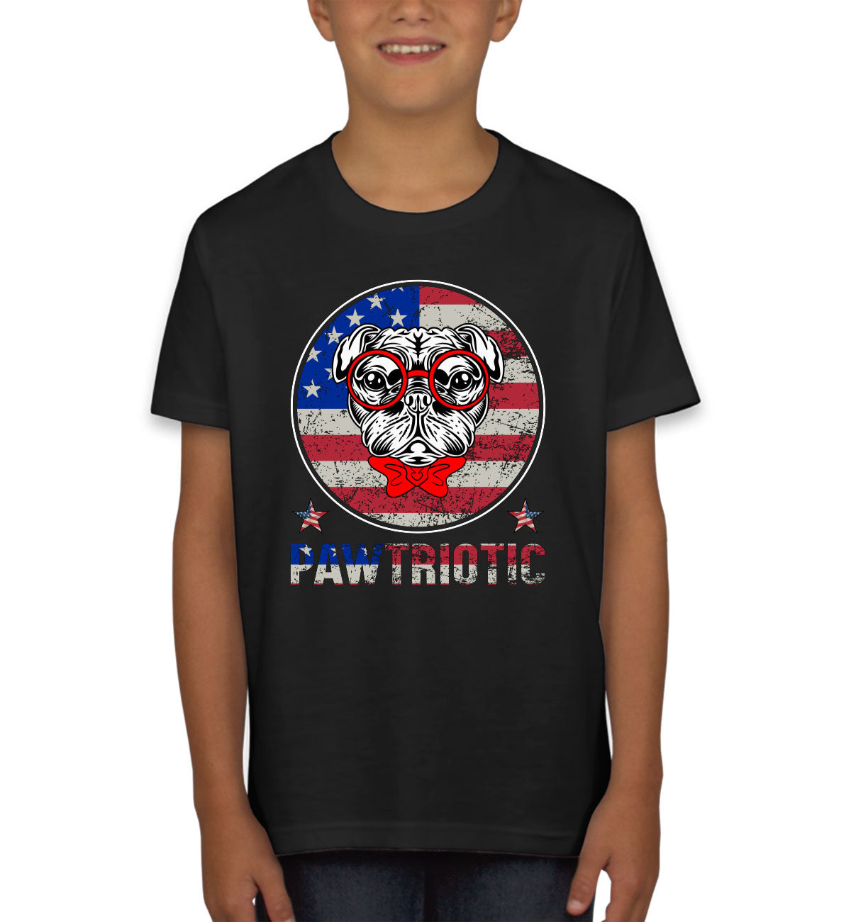 Bulldog Pawtriotic Patriotic Youth T-shirt