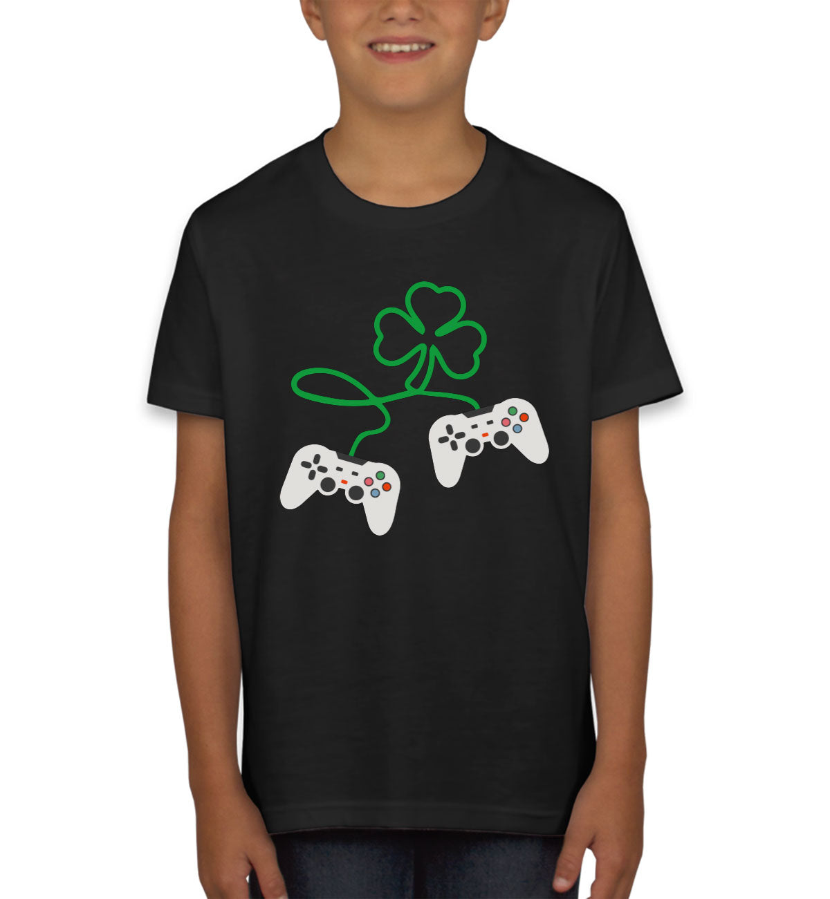 Shamrock Video Gamer St. Patrick's Day Youth T-shirt