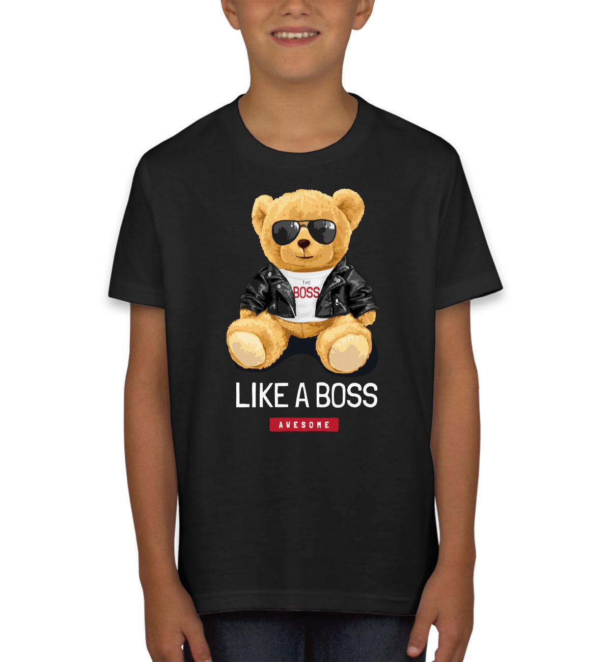 Teddy Bear Like A Boss Youth T-shirt