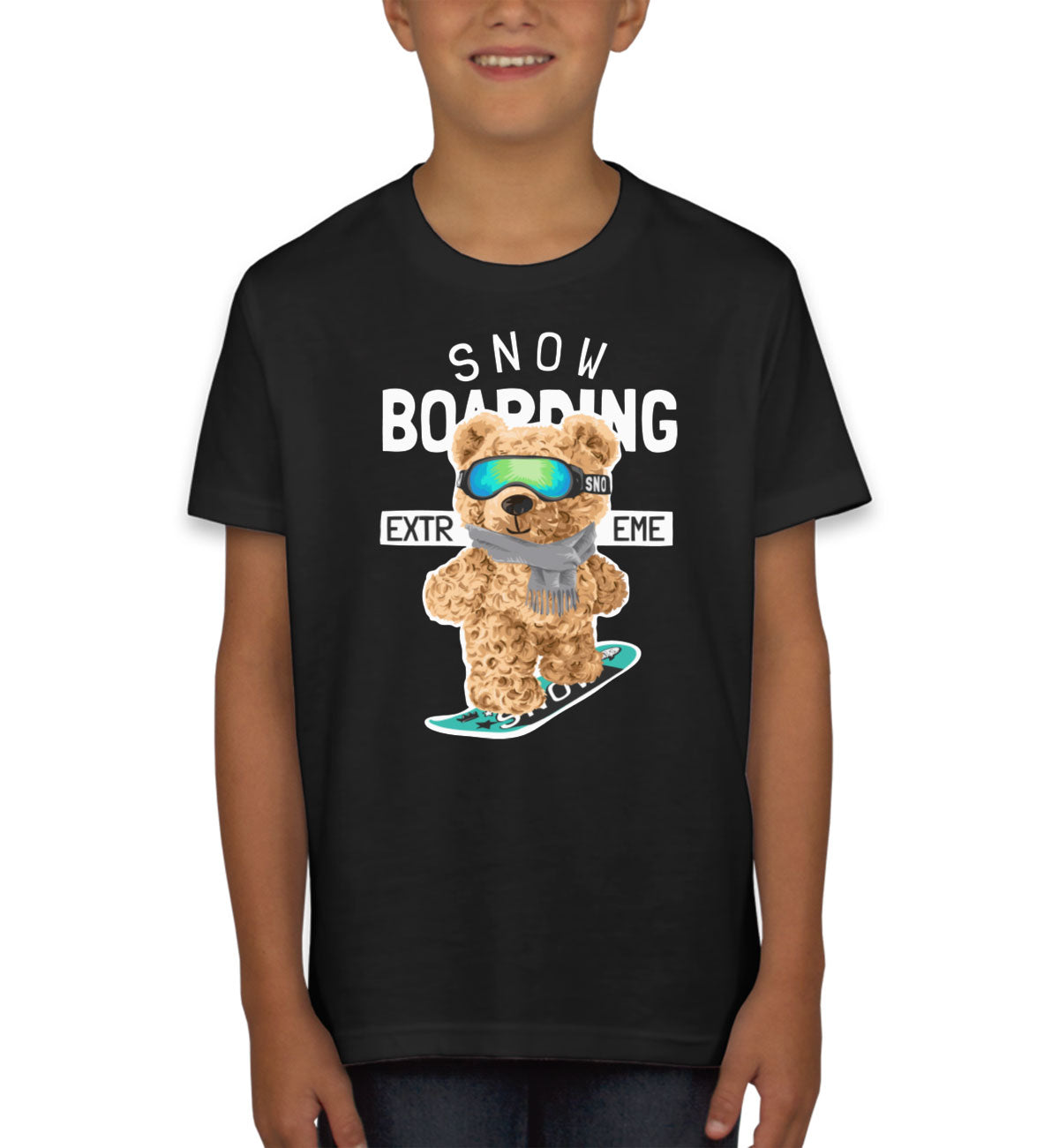 Teddy Bear Extreme Snowboarding Youth T-shirt