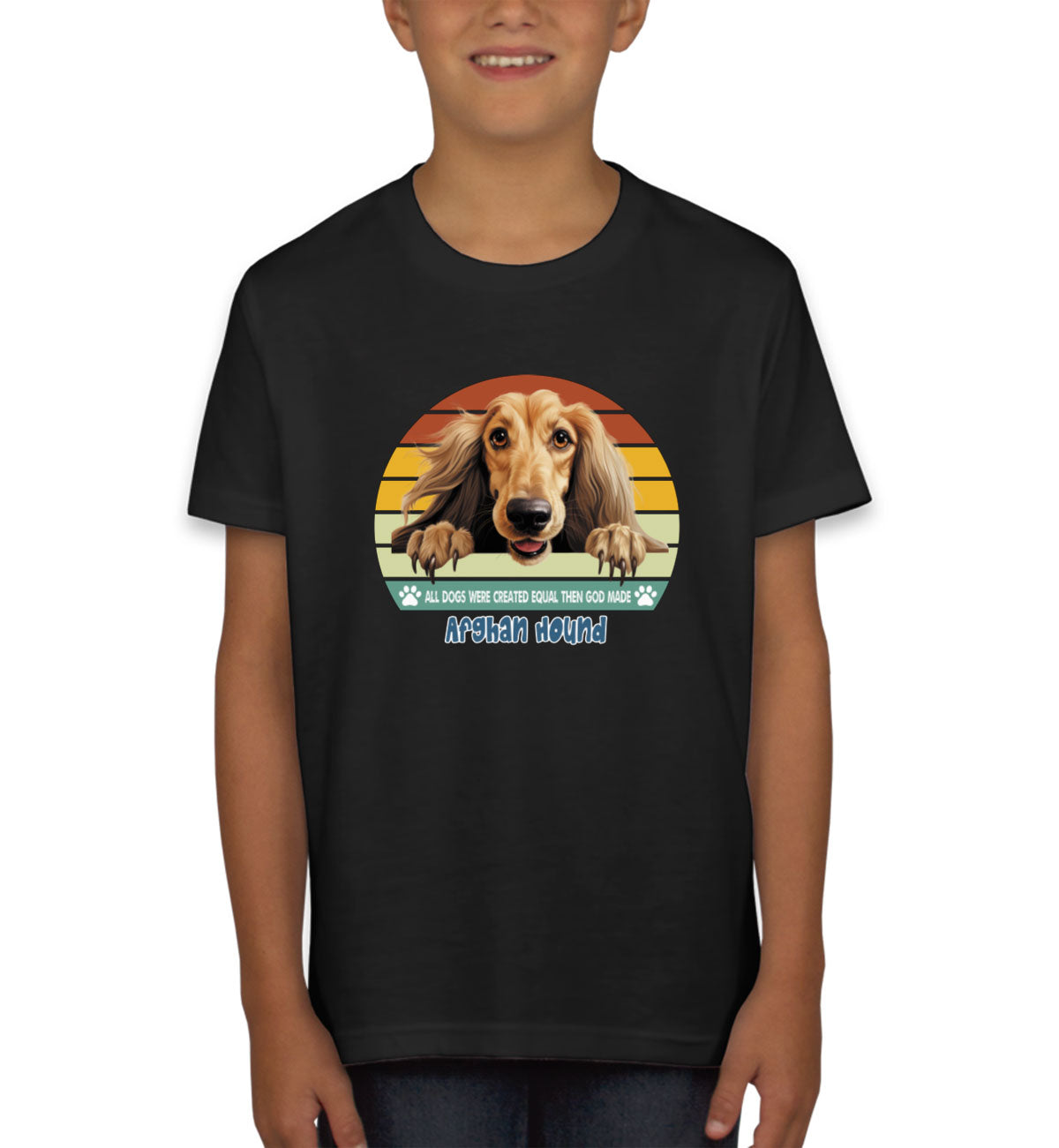 All Dogs Were Created Equal Afghan Hound Youth T-shirt