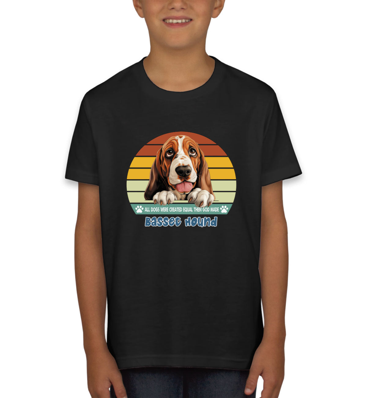 All Dogs Were Created Equal Basset Hound Youth T-shirt